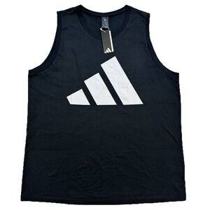 Adidas Men's Big and Tall Size 3XLT Black Crew Neck Sleeveless Tank Top NWT